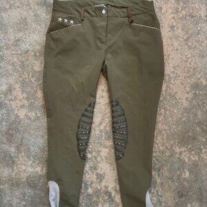 Equine Couture Stars and Stripes Kneepatch Breeches size 34